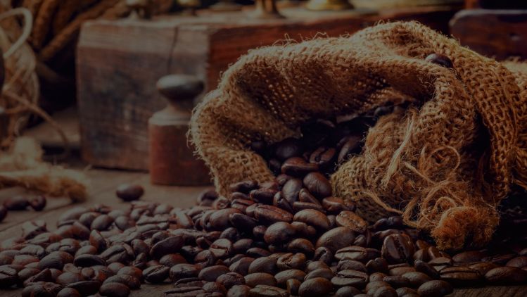 Bag with coffee beans