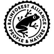 Rainforest Alliance Logo mit weissem "Coffee"